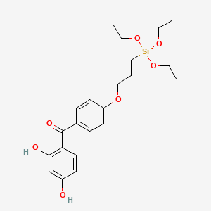 molecular formula C22H30O7Si B14349880 (2,4-Dihydroxyphenyl){4-[3-(triethoxysilyl)propoxy]phenyl}methanone CAS No. 98460-22-1