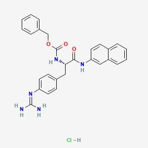 molecular formula C28H28ClN5O3 B14349916 N(alpha)-Benzyloxycarbonyl-4-guanidinophenylalanine beta-naphthylamide CAS No. 99795-08-1