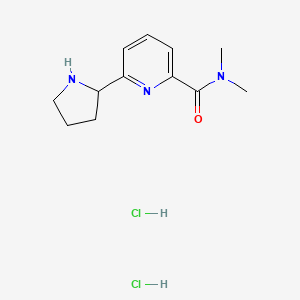 molecular formula C12H19Cl2N3O B1435008 N,N-Dimethyl-6-pyrrolidin-2-ylpyridine-2-carboxamide dihydrochloride CAS No. 2109104-07-4