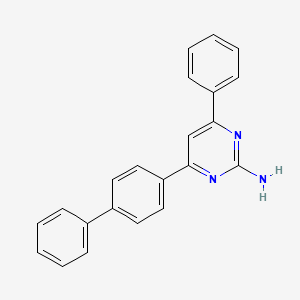 molecular formula C22H17N3 B14350086 4-([1,1'-Biphenyl]-4-yl)-6-phenylpyrimidin-2-amine CAS No. 91545-79-8