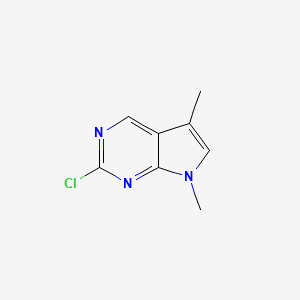 molecular formula C8H8ClN3 B1435009 2-Chloro-5,7-dimethyl-7H-pyrrolo[2,3-d]pyrimidine CAS No. 1638772-13-0