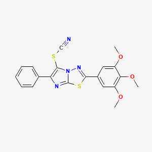 Thiocyanic acid, 6-phenyl-2-(3,4,5-trimethoxyphenyl)imidazo(2,1-b)-1,3,4-thiadiazol-5-yl ester