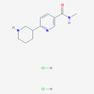 molecular formula C12H19Cl2N3O B1435015 N-Methyl-6-piperidin-3-ylnicotinamide dihydrochloride CAS No. 2108724-24-7
