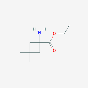 molecular formula C9H17NO2 B1435020 Ethyl 1-amino-3,3-dimethylcyclobutane-1-carboxylate CAS No. 1934880-74-6