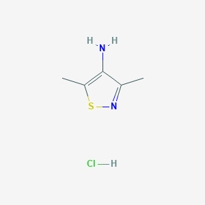 molecular formula C5H9ClN2S B1435023 Dimethyl-1,2-thiazol-4-amine hydrochloride CAS No. 1803590-58-0