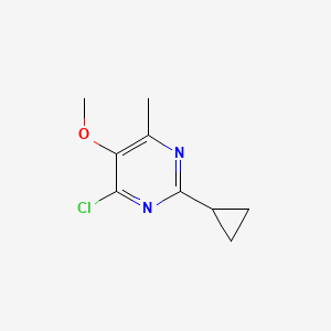 molecular formula C9H11ClN2O B1435025 4-Chloro-2-cyclopropyl-5-methoxy-6-methylpyrimidine CAS No. 1803603-32-8