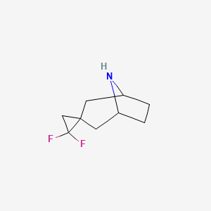 molecular formula C9H13F2N B1435032 3',3'-Difluoro-8-azaspiro[bicyclo[3.2.1]octane-3,1'-cyclopropane] CAS No. 2044713-88-2