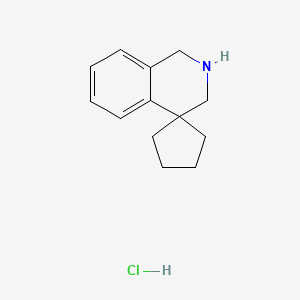 molecular formula C13H18ClN B1435039 2',3'-dihydro-1'H-spiro[cyclopentane-1,4'-isoquinoline] hydrochloride CAS No. 1803609-90-6