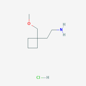 molecular formula C8H18ClNO B1435041 2-[1-(Methoxymethyl)cyclobutyl]ethan-1-amine hydrochloride CAS No. 1803610-37-8