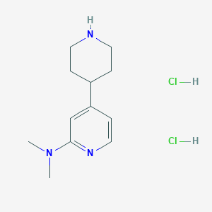 molecular formula C12H21Cl2N3 B1435042 N,N-二甲基-4-哌啶-4-基吡啶-2-胺二盐酸盐 CAS No. 2108138-79-8