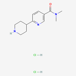 molecular formula C13H21Cl2N3O B1435044 N,N-Dimethyl-6-piperidin-4-ylnicotinamide dihydrochloride CAS No. 2108997-87-9
