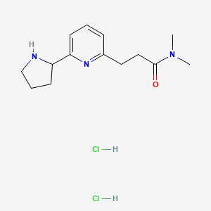 molecular formula C14H23Cl2N3O B1435045 N,N-Dimethyl-3-(6-pyrrolidin-2-ylpyridin-2-yl)propanamide dihydrochloride CAS No. 2108139-14-4
