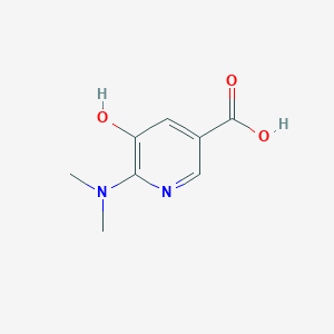 molecular formula C8H10N2O3 B1435047 6-(二甲氨基)-5-羟基烟酸 CAS No. 1949815-86-4