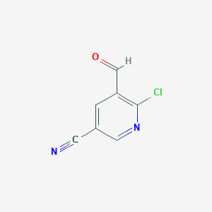 molecular formula C7H3ClN2O B1435053 3-Pyridinecarbonitrile, 6-chloro-5-formyl- CAS No. 176433-63-9