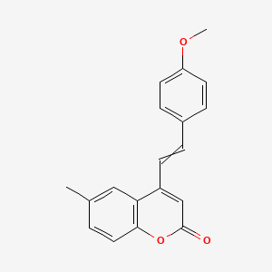 2H-1-Benzopyran-2-one, 4-[2-(4-methoxyphenyl)ethenyl]-6-methyl-