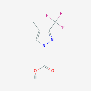 molecular formula C9H11F3N2O2 B1435059 2-methyl-2-[4-methyl-3-(trifluoromethyl)-1H-pyrazol-1-yl]propanoic acid CAS No. 1823464-45-4