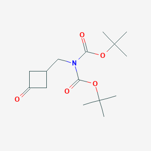 molecular formula C15H25NO5 B1435064 叔丁基 N-[(叔丁氧基)羰基]-N-[(3-氧代环丁基)甲基]氨基甲酸酯 CAS No. 2098067-97-9