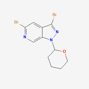 molecular formula C11H11Br2N3O B1435067 3,5-Dibromo-1-(tetrahydro-2H-pyran-2-yl)-1H-pyrazolo[3,4-c]pyridine CAS No. 1416713-59-1