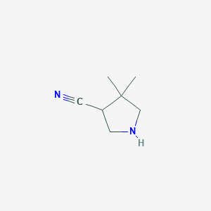 molecular formula C7H12N2 B1435077 4,4-Dimethylpyrrolidine-3-carbonitrile CAS No. 2090445-40-0