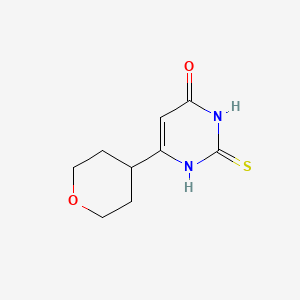 molecular formula C9H12N2O2S B1435080 6-(tetrahydro-2H-pyran-4-yl)-2-thioxo-2,3-dihydropyrimidin-4(1H)-one CAS No. 2097978-33-9