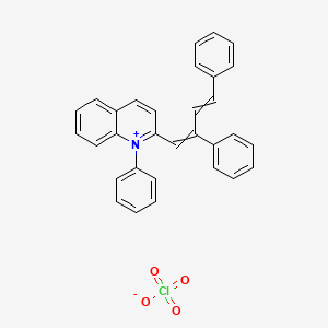 molecular formula C31H24ClNO4 B14350848 2-(2,4-Diphenylbuta-1,3-dien-1-yl)-1-phenylquinolin-1-ium perchlorate CAS No. 90328-36-2