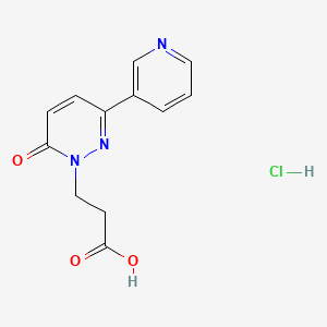 molecular formula C12H12ClN3O3 B1435093 3-(6-氧代-3-(吡啶-3-基)嘧啶-1(6H)-基)丙酸盐酸盐 CAS No. 1881293-15-7