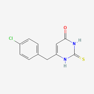 molecular formula C11H9ClN2OS B1435096 6-(4-氯苄基)-2-硫代氧杂-2,3-二氢-1H-嘧啶-4-酮 CAS No. 221121-51-3