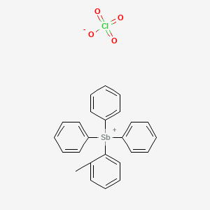 (2-Methylphenyl)(triphenyl)stibanium perchlorate