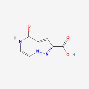 molecular formula C7H5N3O3 B1435100 4-氧代-4,5-二氢吡唑并[1,5-a]哒嗪-2-羧酸 CAS No. 2091705-21-2