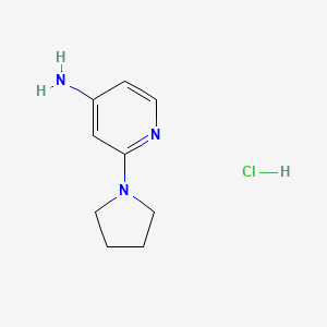 molecular formula C9H14ClN3 B1435105 2-(Pyrrolidin-1-yl)pyridin-4-amine hydrochloride CAS No. 1949816-11-8
