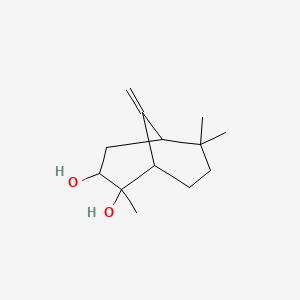 molecular formula C13H22O2 B14351056 Bicyclo[3.3.1]nonane-2,3-diol, 2,6,6-trimethyl-9-methylene- CAS No. 98506-58-2