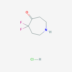 molecular formula C6H10ClF2NO B1435110 5,5-二氟氮杂环己烷-4-酮盐酸盐 CAS No. 2097991-20-1