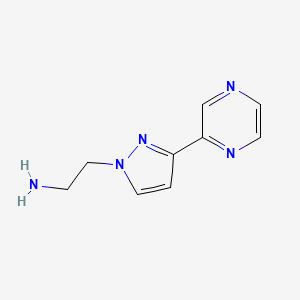 molecular formula C9H11N5 B1435111 2-(3-(pyrazin-2-yl)-1H-pyrazol-1-yl)ethan-1-amine CAS No. 2092548-70-2