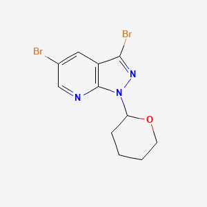 molecular formula C11H11Br2N3O B1435112 3,5-二溴-1-(四氢-2H-吡喃-2-基)-1H-吡唑并[3,4-b]吡啶 CAS No. 1416712-61-2