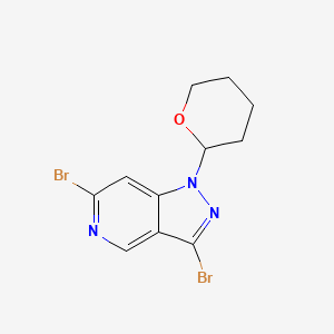 molecular formula C11H11Br2N3O B1435123 3,6-Dibromo-1-(tetrahydro-2H-pyran-2-yl)-1H-pyrazolo[4,3-c]pyridine CAS No. 1416712-92-9