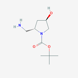 molecular formula C10H20N2O3 B1435131 tert-butyl (2S,4R)-2-(aminomethyl)-4-hydroxypyrrolidine-1-carboxylate CAS No. 1932661-67-0