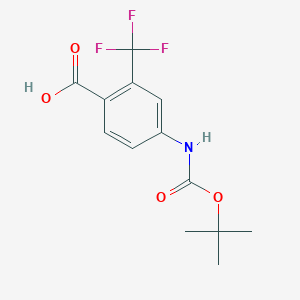 molecular formula C13H14F3NO4 B1435133 4-[(叔丁氧羰基)氨基]-2-(三氟甲基)苯甲酸 CAS No. 1326229-55-3