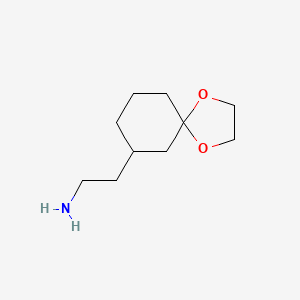 molecular formula C10H19NO2 B1435140 2-(1,4-二氧杂螺[4.5]癸-7-基)乙胺 CAS No. 1374657-95-0