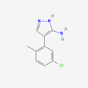 molecular formula C10H10ClN3 B14351408 4-(5-chloro-2-methylphenyl)-1H-pyrazol-5-amine 