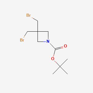 molecular formula C10H17Br2NO2 B1435141 Tert-butyl 3,3-bis(bromomethyl)azetidine-1-carboxylate CAS No. 2098131-64-5