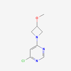 molecular formula C8H10ClN3O B1435147 4-氯-6-(3-甲氧基氮杂环丁-1-基)嘧啶 CAS No. 1872561-34-6
