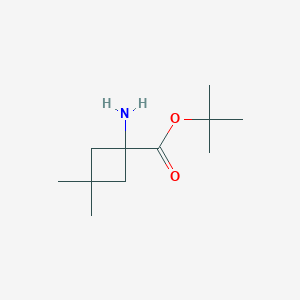 molecular formula C11H21NO2 B1435148 Tert-butyl 1-amino-3,3-dimethylcyclobutane-1-carboxylate CAS No. 2092461-56-6