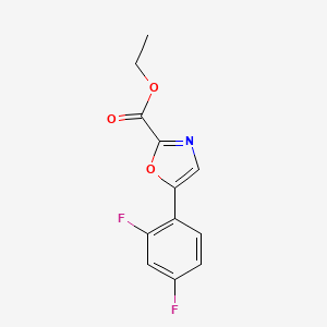 molecular formula C12H9F2NO3 B1435149 Ethyl 5-(2,4-difluorophenyl)oxazole-2-carboxylate CAS No. 2095409-33-7