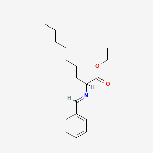 molecular formula C19H27NO2 B14351517 Ethyl 2-[(E)-benzylideneamino]dec-9-enoate CAS No. 91285-99-3