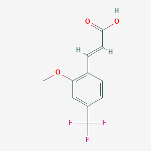 molecular formula C11H9F3O3 B1435152 3-[2-甲氧基-4-(三氟甲基)苯基]丙-2-烯酸 CAS No. 1214790-33-6