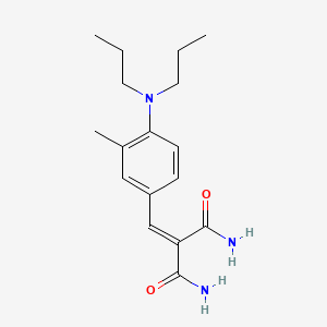 molecular formula C17H25N3O2 B14351550 2-{[4-(Dipropylamino)-3-methylphenyl]methylidene}propanediamide CAS No. 91222-43-4