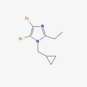 molecular formula C9H12Br2N2 B1435156 4,5-dibromo-1-(cyclopropylmethyl)-2-ethyl-1H-imidazole CAS No. 1989659-59-7