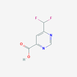 molecular formula C6H4F2N2O2 B1435161 6-(二氟甲基)嘧啶-4-羧酸 CAS No. 2090256-13-4