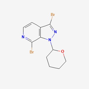 molecular formula C11H11Br2N3O B1435162 3,7-Dibromo-1-(tetrahydro-2H-pyran-2-yl)-1H-pyrazolo[3,4-c]pyridine CAS No. 1416713-26-2