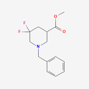 molecular formula C14H17F2NO2 B1435166 1-苄基-5,5-二氟哌啶-3-甲酸甲酯 CAS No. 1356338-67-4